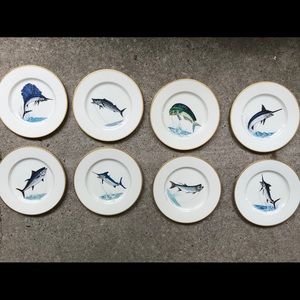 8 Lenox Vintage Fish Plates for Shreve Crump